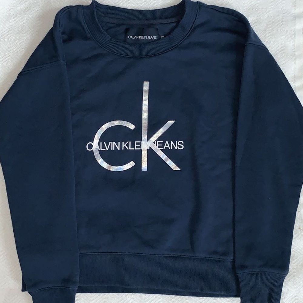 navy crew neck